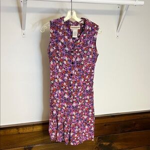 Expressions 90’s Purple Floral Button Down Romper- M